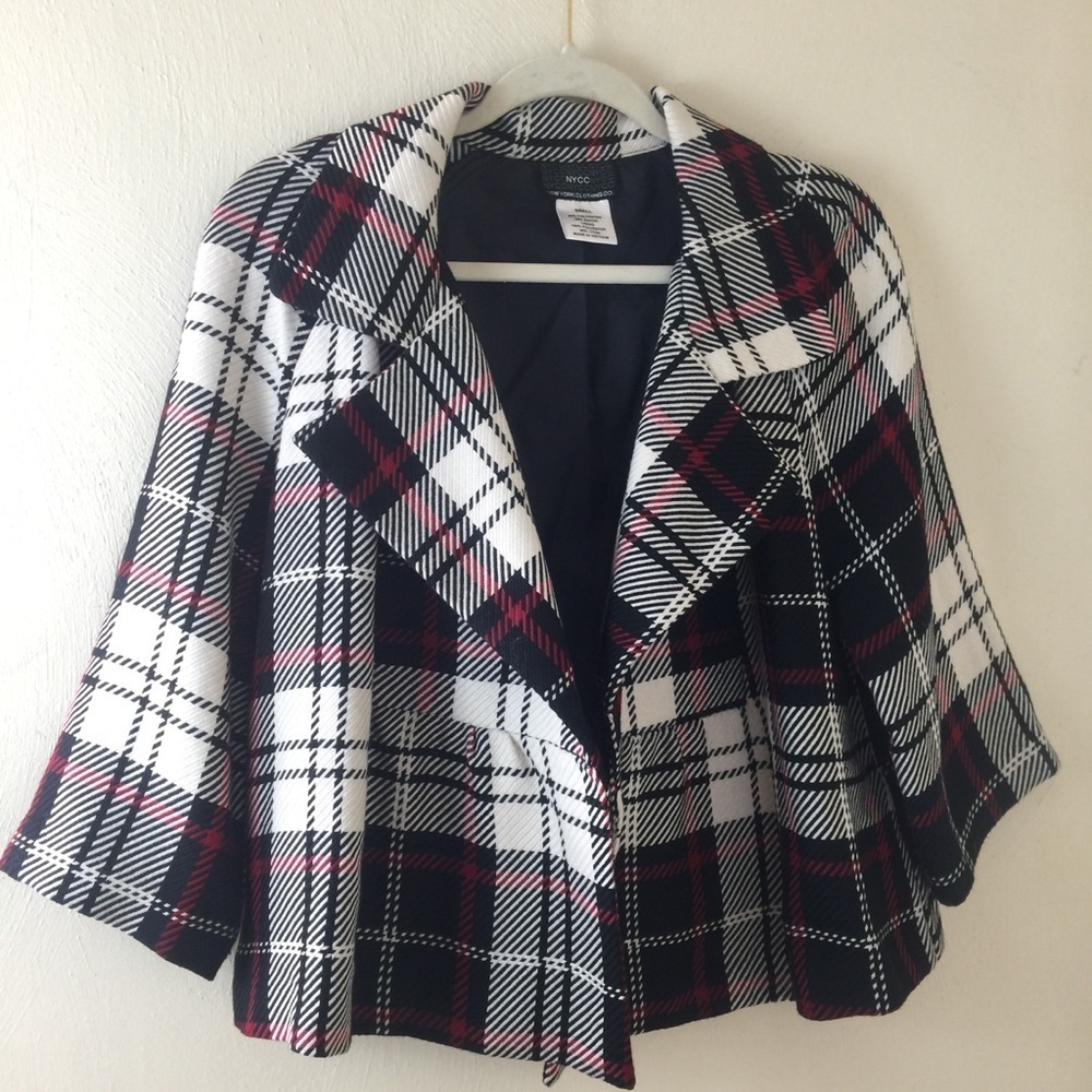 NYCC Plaid Jacket. Red/White/Blue. Sz S. - Picture 1 of 5